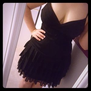 Little Black Spaghetti Strap Formal Dress